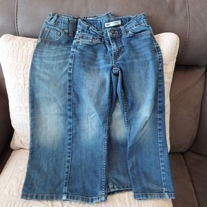 Lee and Levi's girls jeans 2 Pair Of Jeans size 5 Reg Adjustable Waist